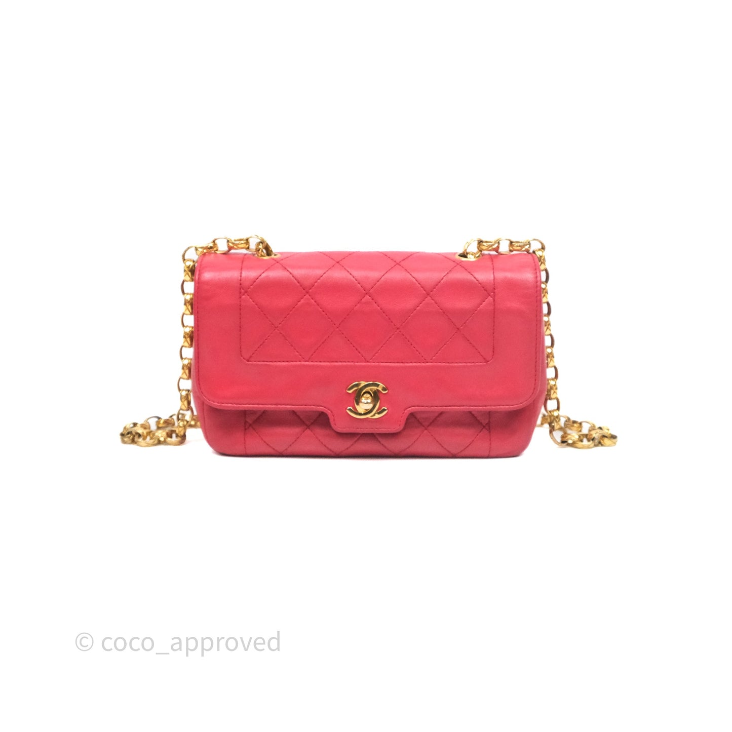 Chanel Vintage Mini Bijoux Chain Flap Bag Red Gold Hardware