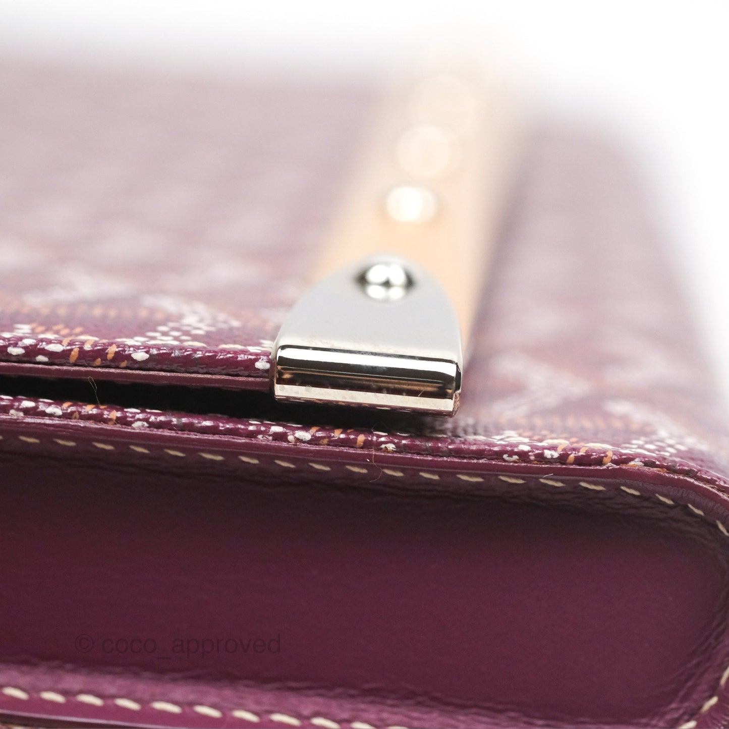 Goyard Monte-Carlo Bois Clutch Wine Red Goyardine Canvas
