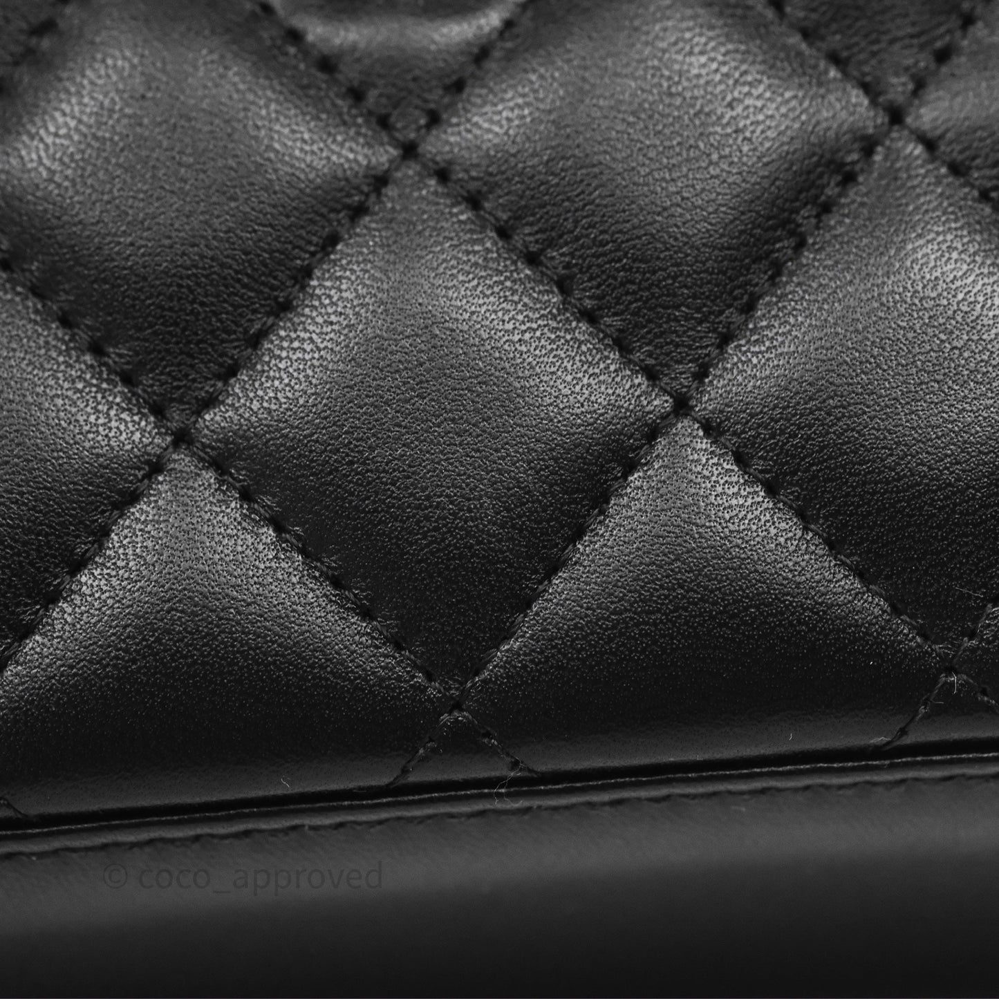 Chanel Classic Vanity Rectangular Top Handle With Chain Black Lambskin Gold Hardware