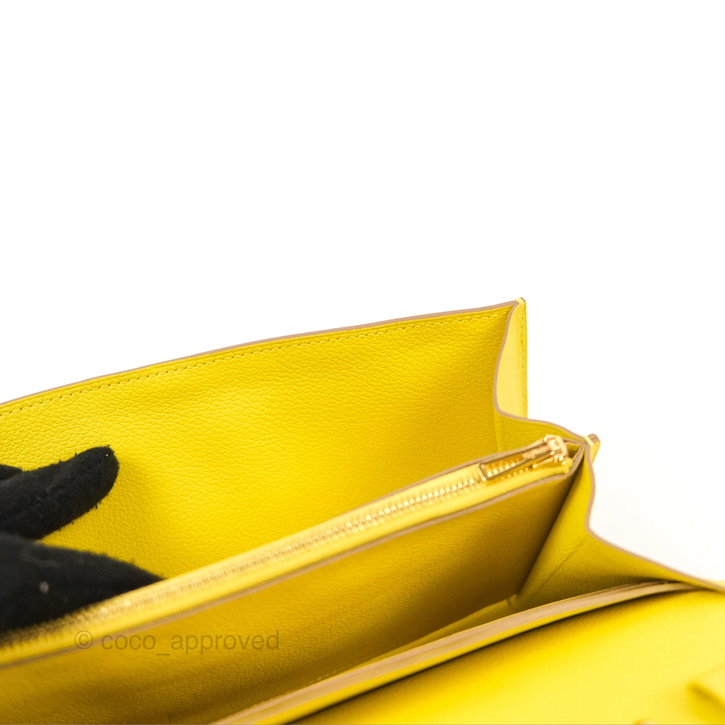 Hermès Constance To Go Wallet Lime Evercolour Rose Gold Hardware