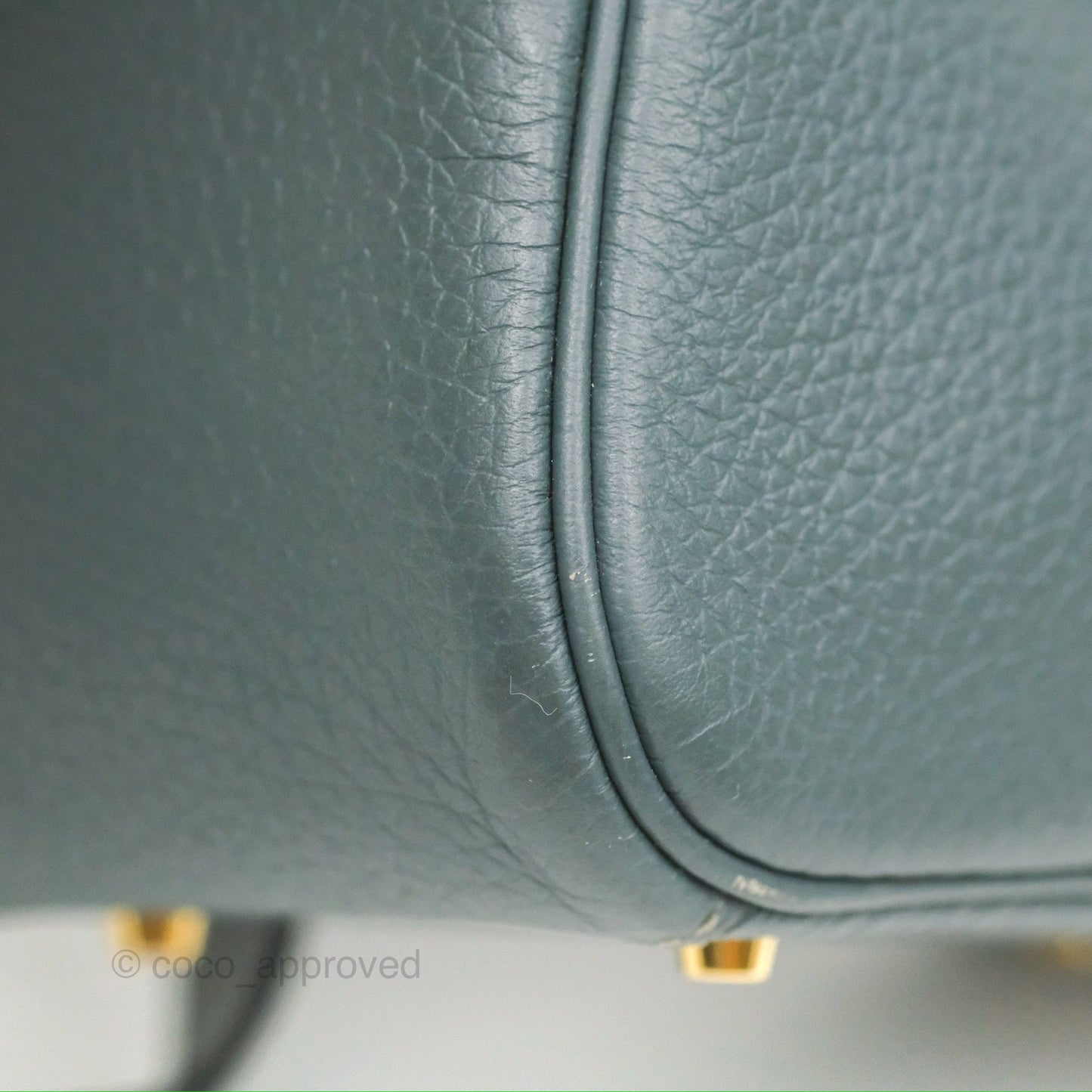 Hermès Mini Lindy 20 Bleu Orage Clemence Gold Hardware