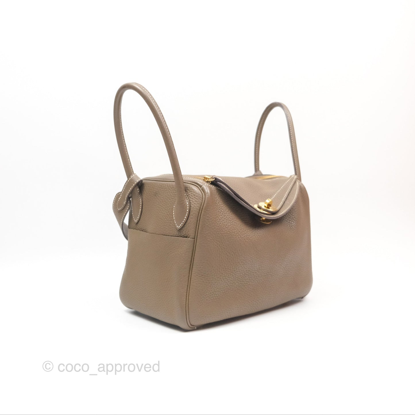 Hermès Lindy 26 Etoupe 18 Taurillion Clemence Gold Hardware