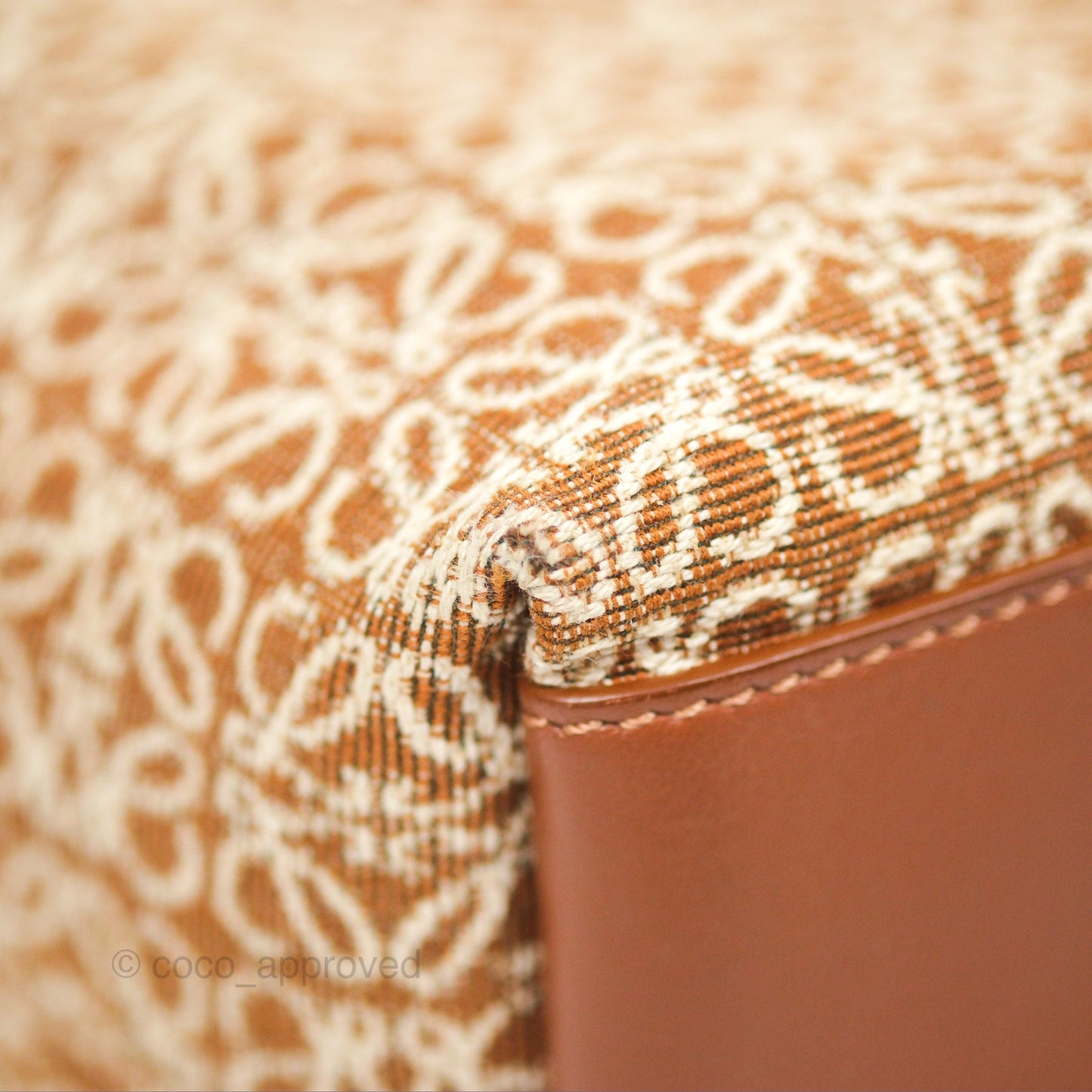 Loewe Small Cubi bag in Anagram Jacquard & Calfskin Tan Pecan