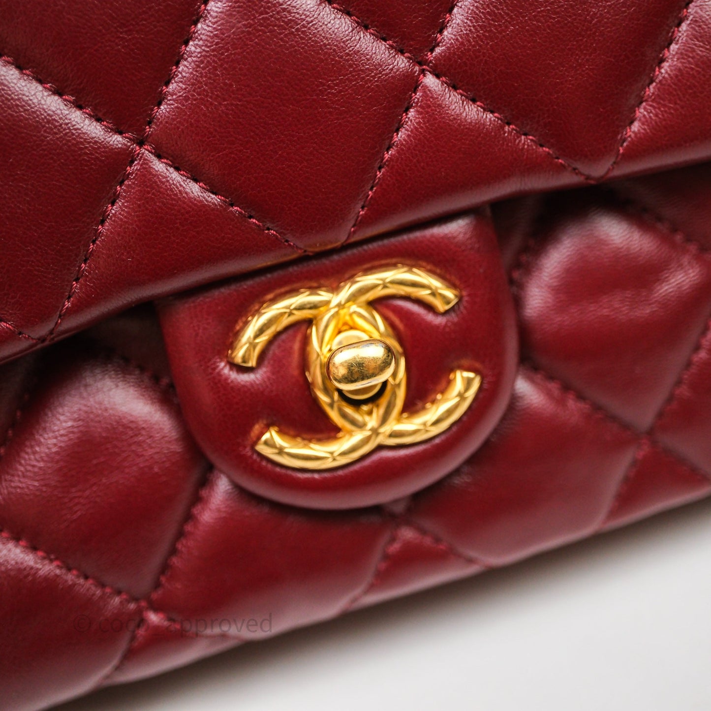 Chanel Small All Slide Adjustable Chain Flap Bag Burgundy Lambskin Aged Gold Hardware