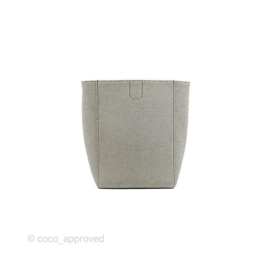 Celine Small Sangle Bucket Bag Black/Grey Textiles Gold Hardware