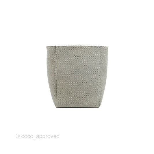 Celine Small Sangle Bucket Bag Black/Grey Textiles Gold Hardware