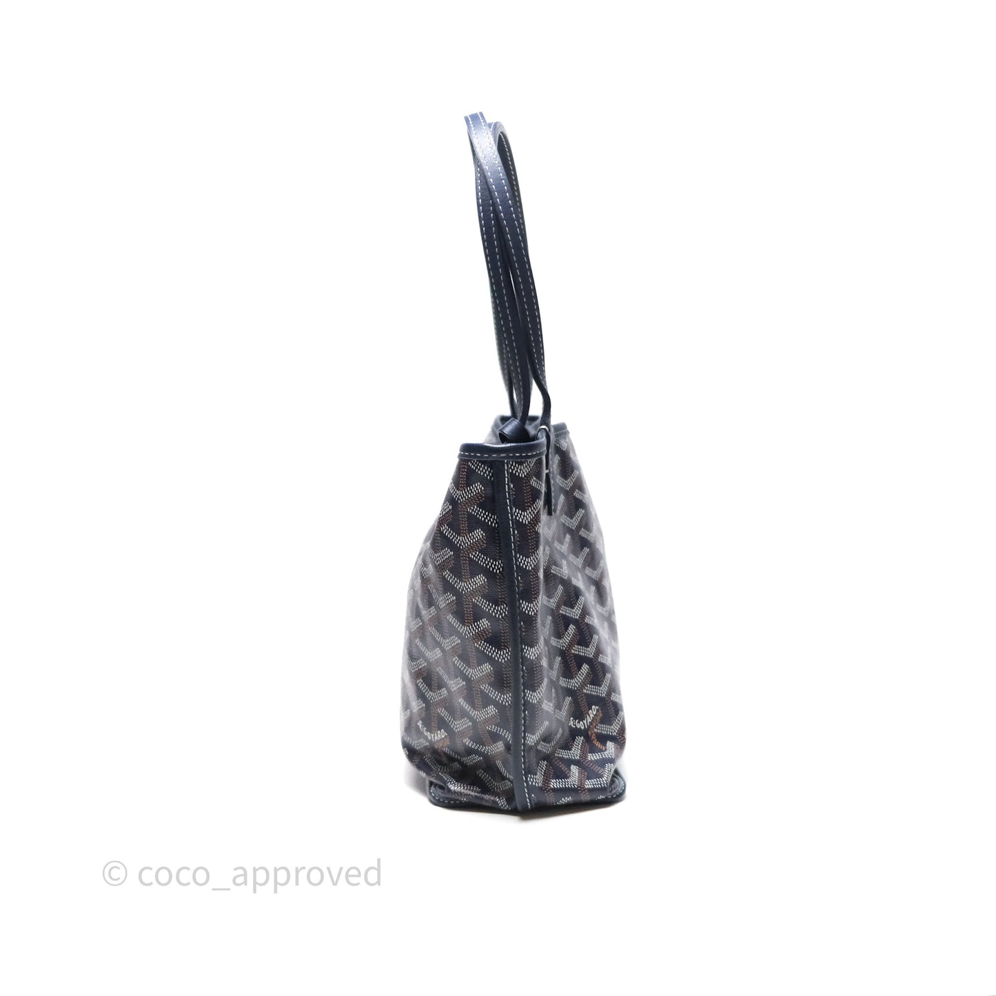 Goyard Anjou Mini Bag Goyardine Canvas Navy
