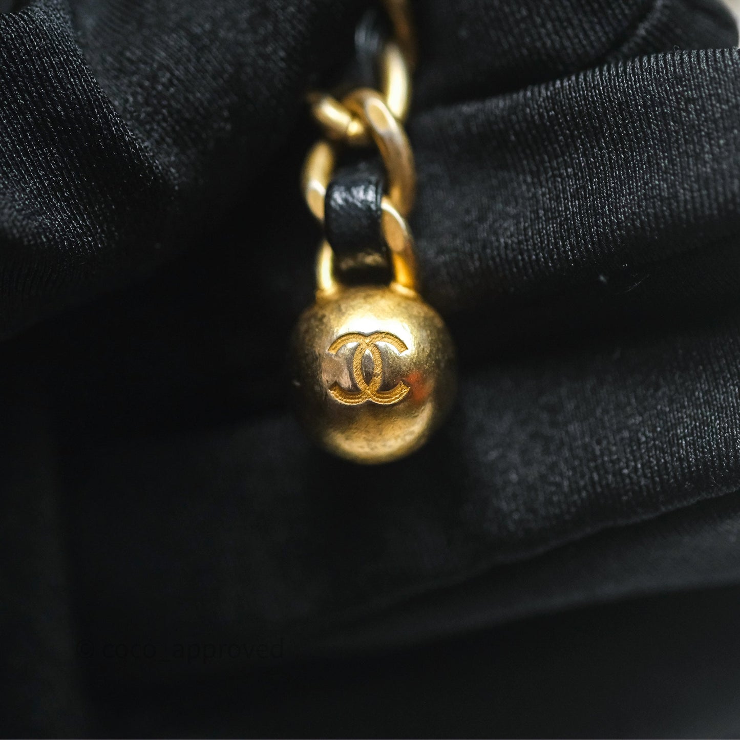 Chanel Pearl Crush Mini Square Quilted Black Lambskin Aged Gold Hardware