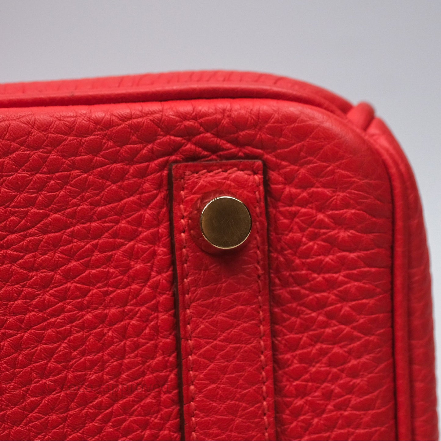 Hermès Birkin 25 Retourne Rouge Tomate S5 Clemence Gold Hardware