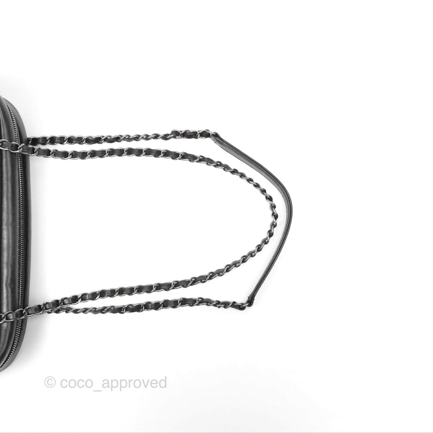 Chanel Large Ballerine Camera Case Black Calfskin Ruthenium Hardware