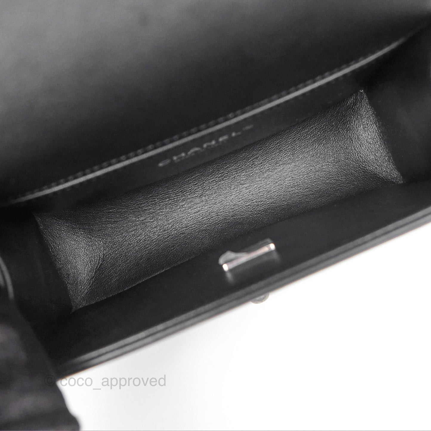 Chanel Small Boy Black Calfskin Ruthenium Hardware