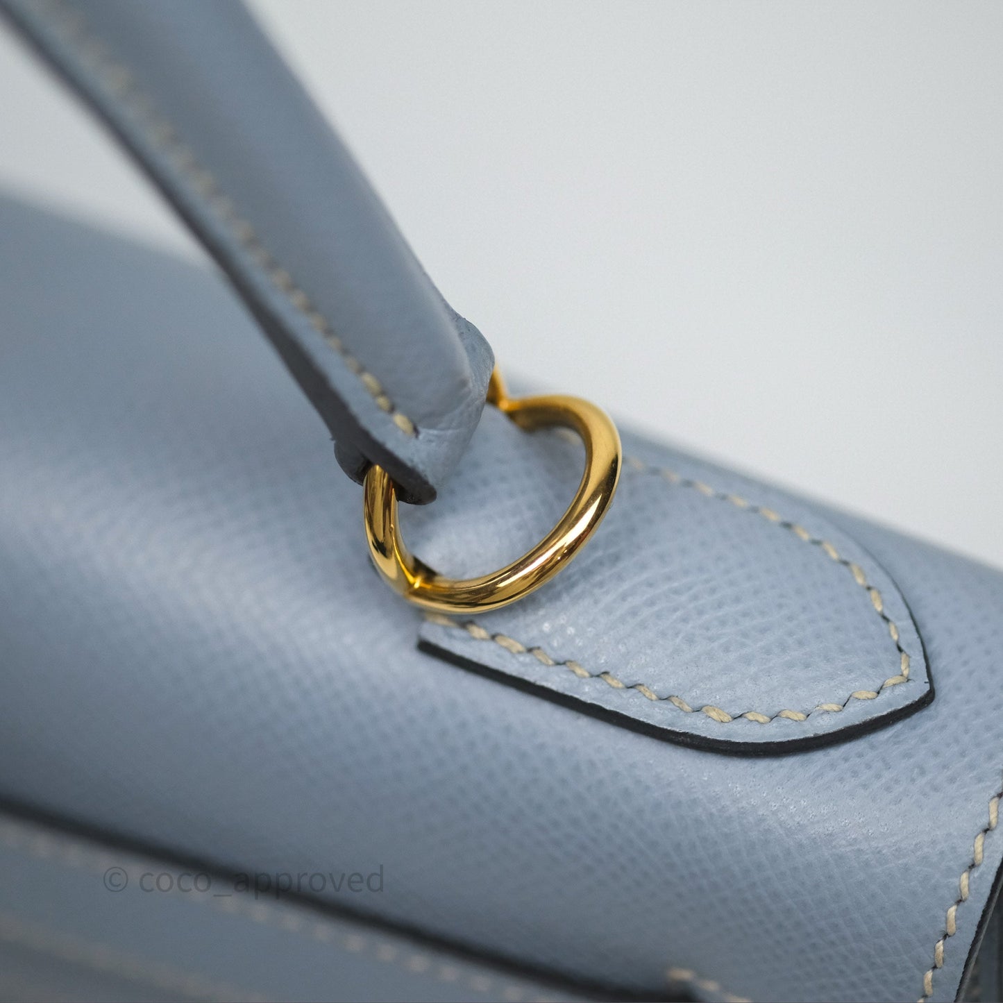 Hermès Kelly II 28 Sellier Bleu Lin J7 Epsom Gold Hardware