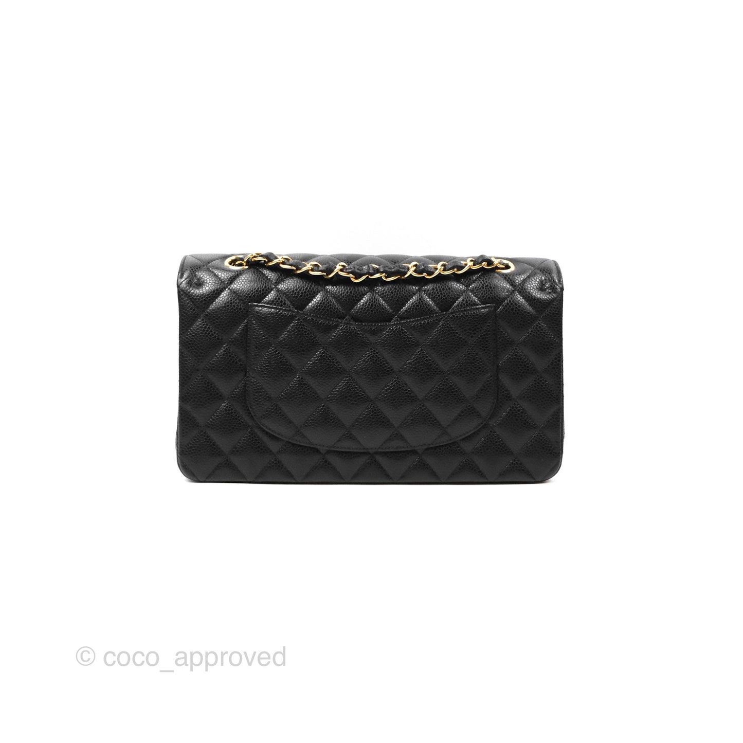 Chanel Classic M/L Medium Flap Quilted Black Caviar Gold Hardware