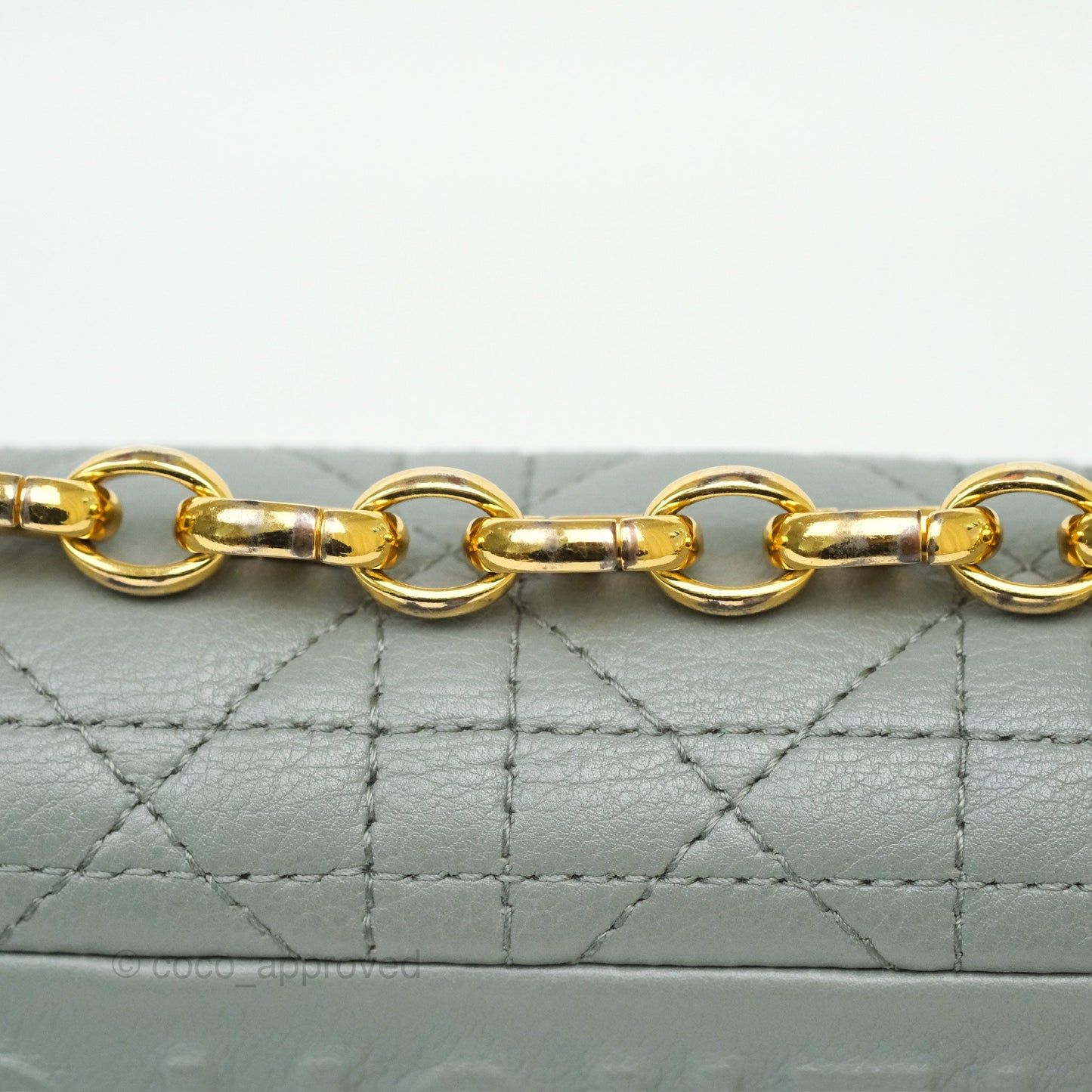 Dior Small Caro Bag Grey Supple Cannage Calfskin