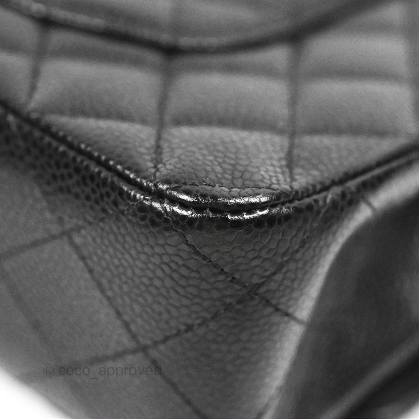 Chanel Classic M/L Medium Flap Quilted Black Caviar Silver Hardware