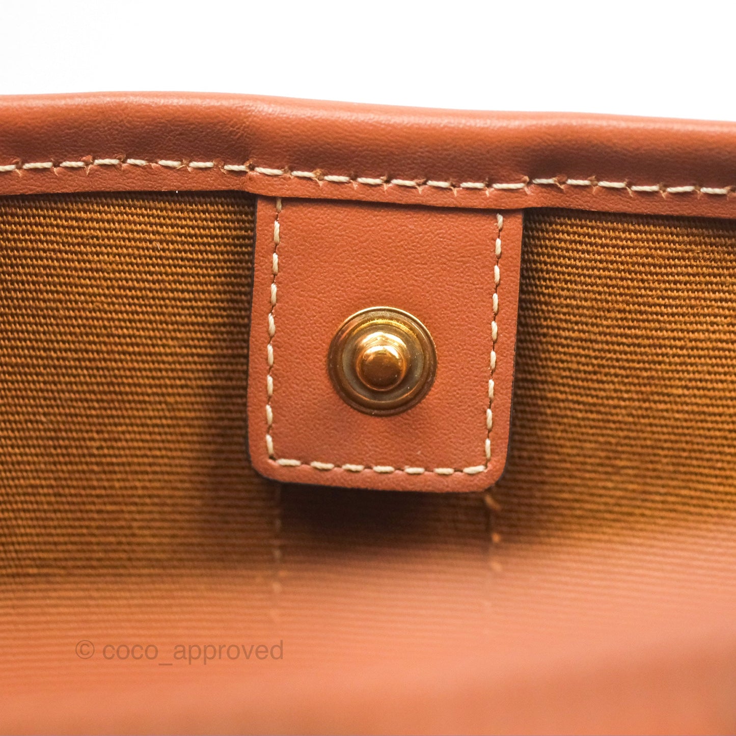Celine Small Bucket Triomphe Canvas Tan Calfskin