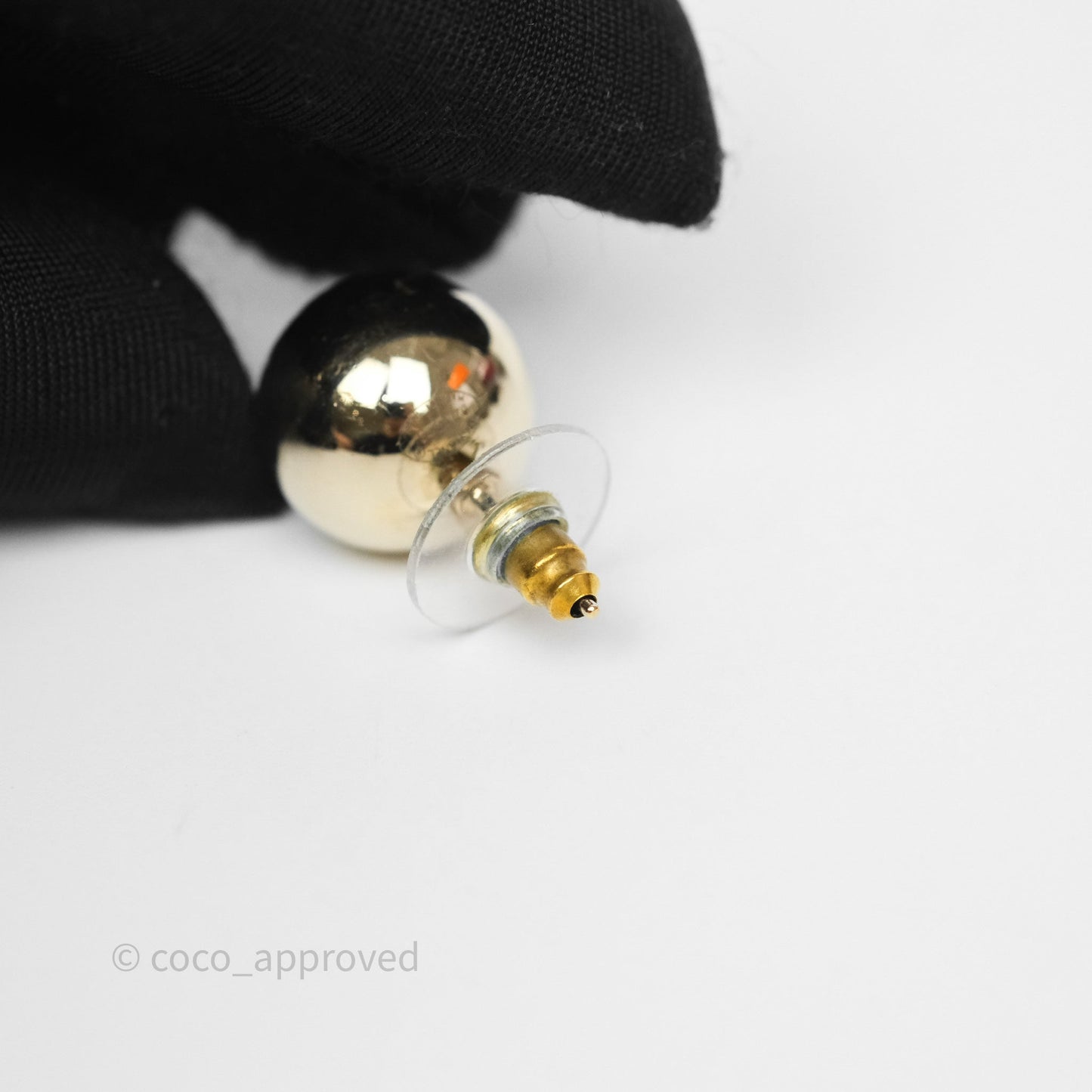 Chanel CC Sphere Earrings Gold Tone 21S