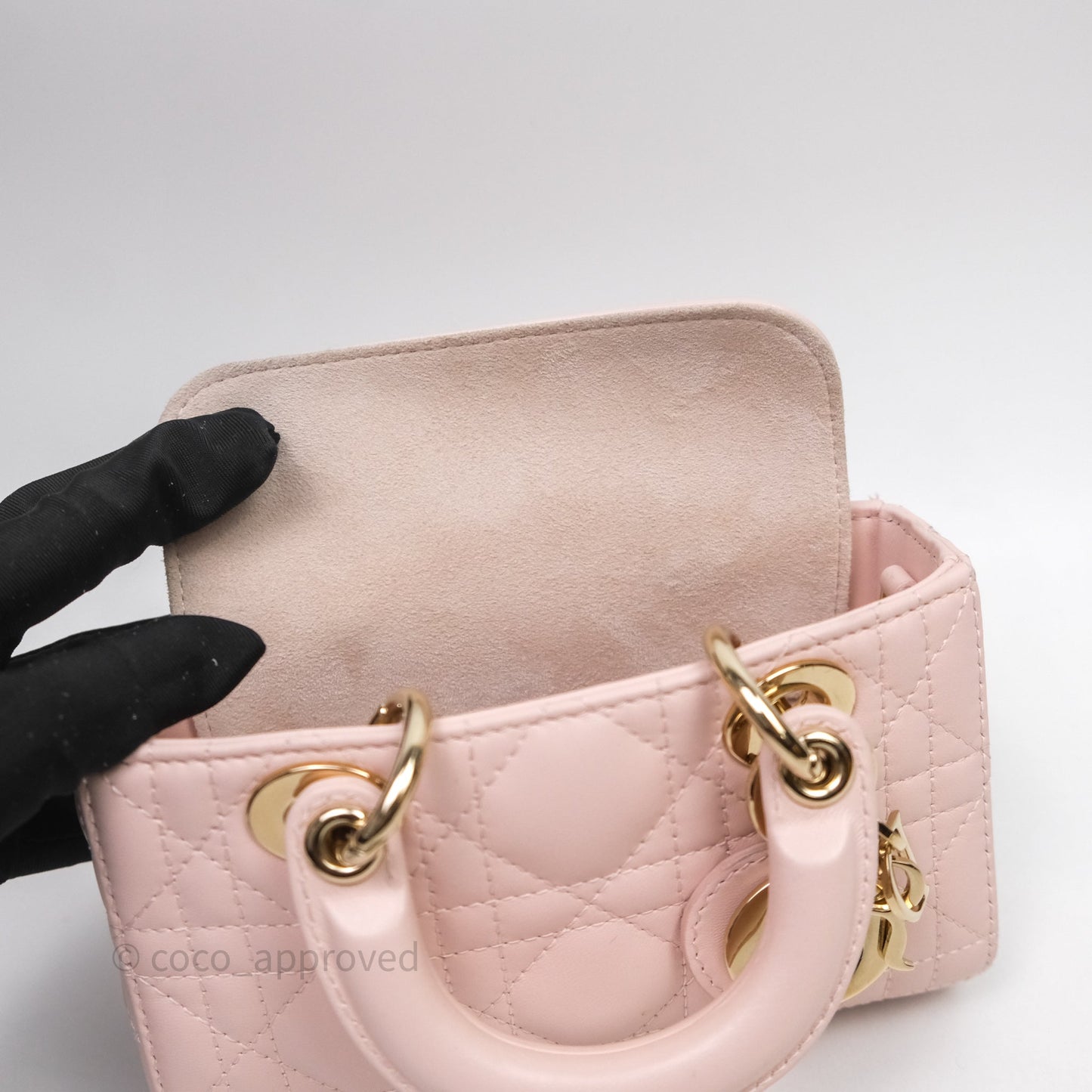 Dior Micro Lady D-Joy Bag Powder Pink Cannage Lambskin