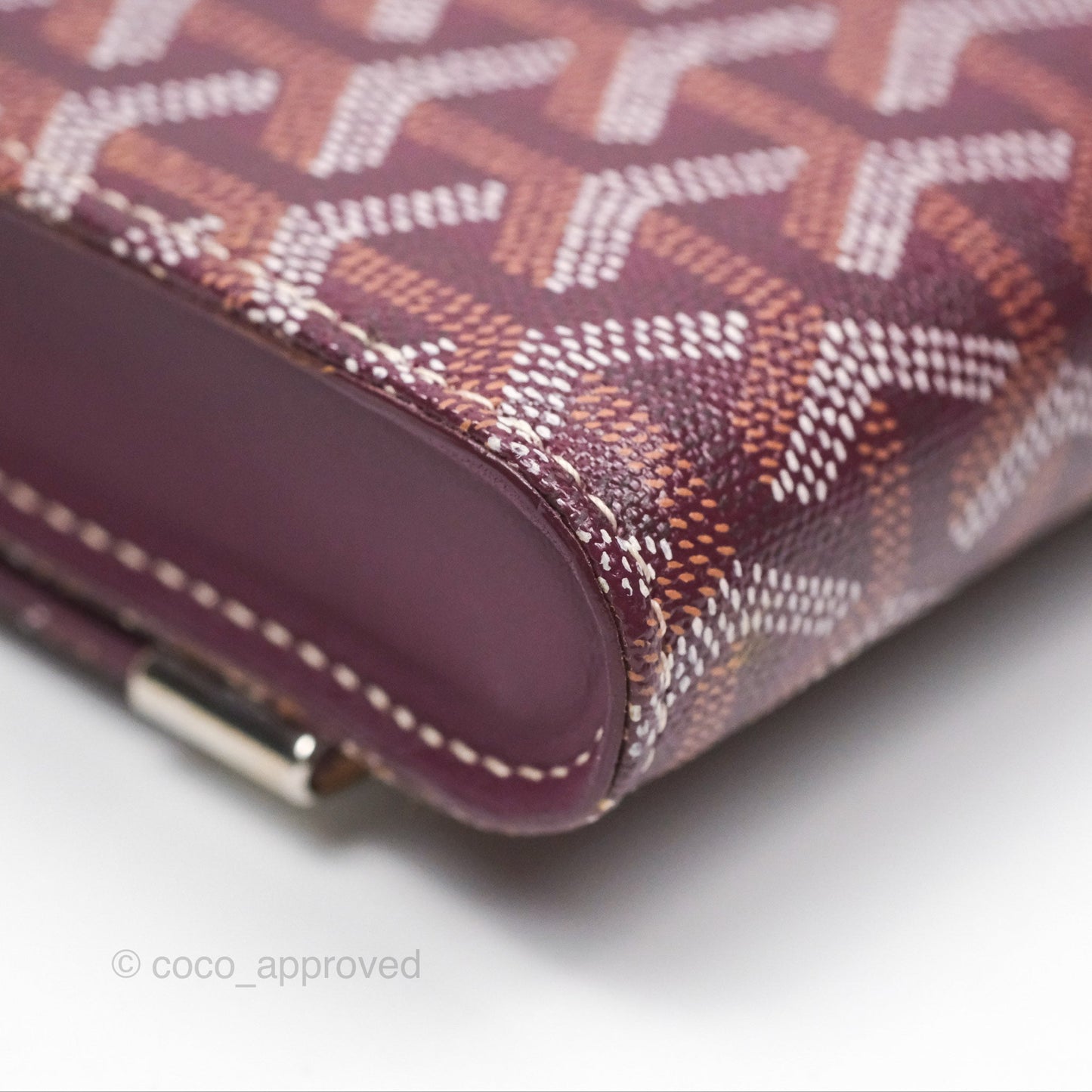 Goyard Monte-Carlo Bois Clutch Wine Red Goyardine Canvas