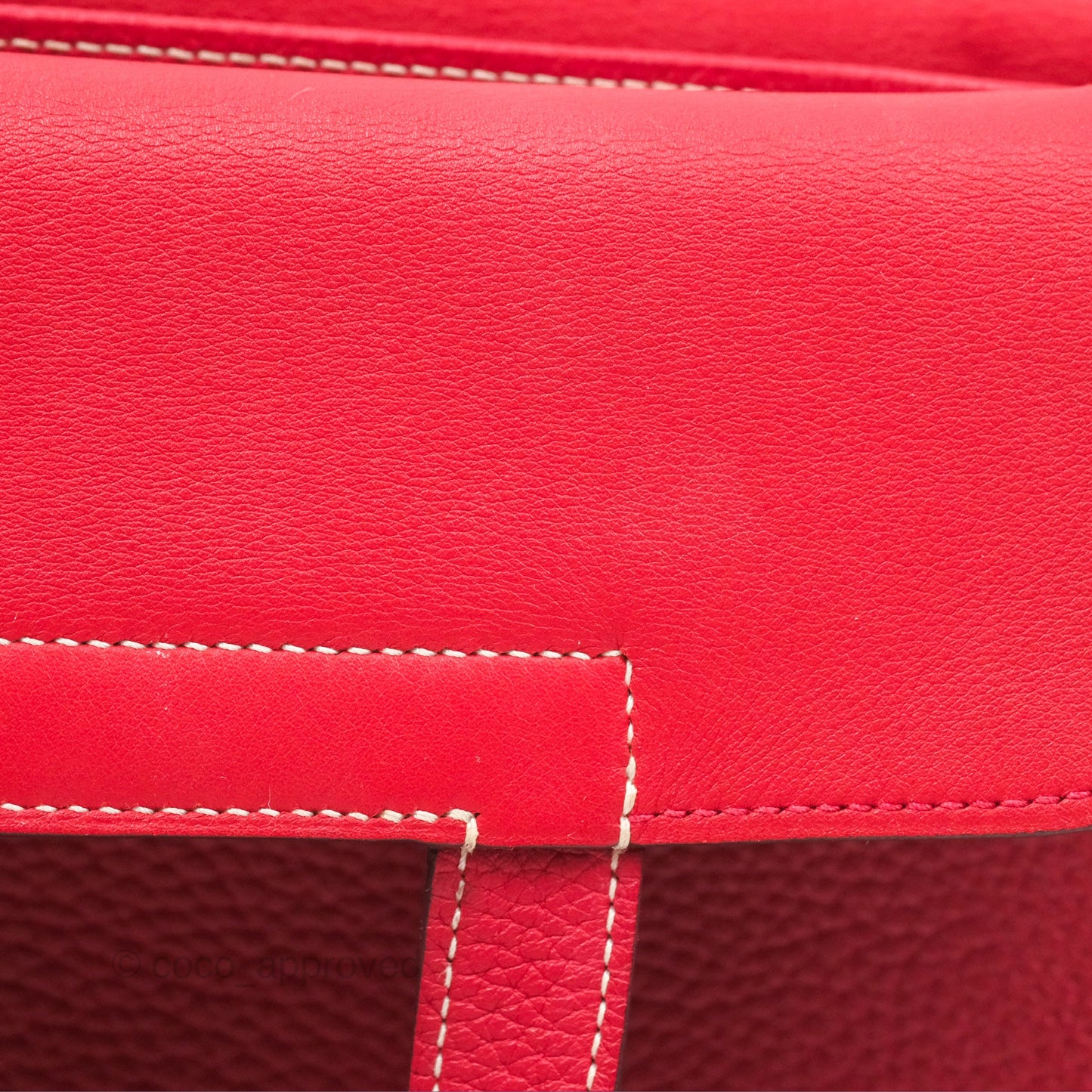 Hermès Halzan 31 Rouge Casque Clemence Palladium Hardware