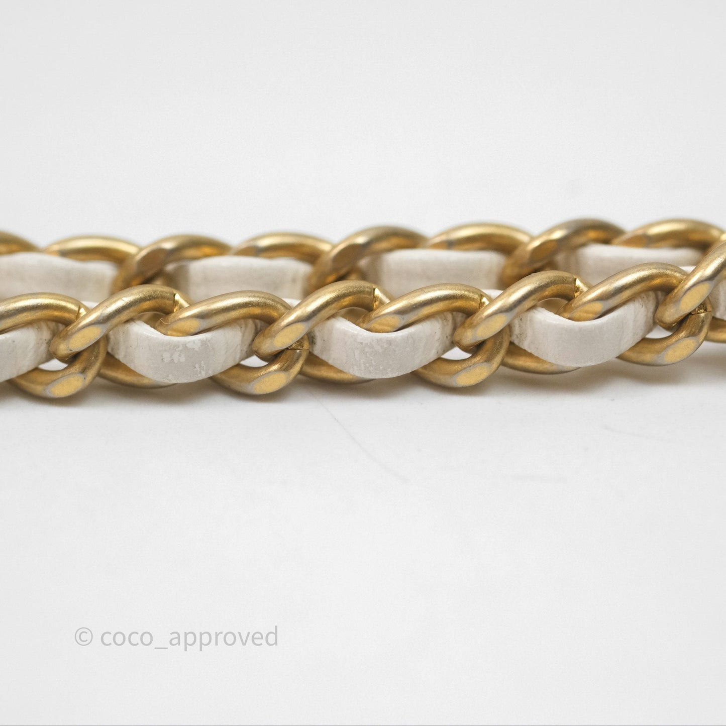 Chanel Mini Rectangular Pearl Crush Quilted White Lambskin Aged Gold Hardware
