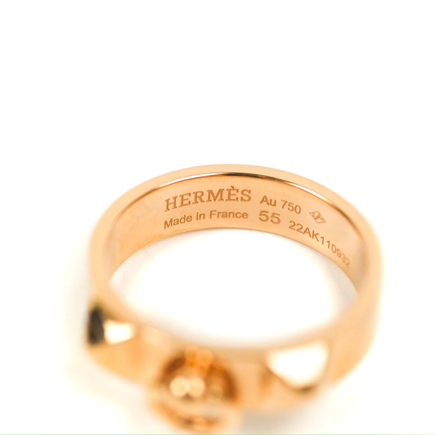 Hermes Collier de Chien Ring PM Rose Gold Size 55
