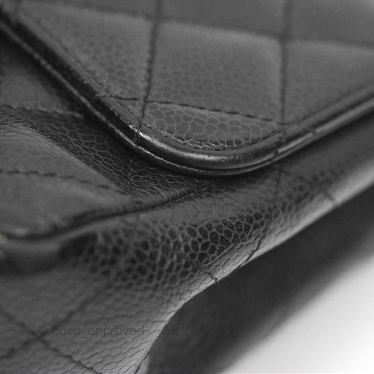 Chanel Vintage Mini Square Quilted Black Caviar Gold Hardware