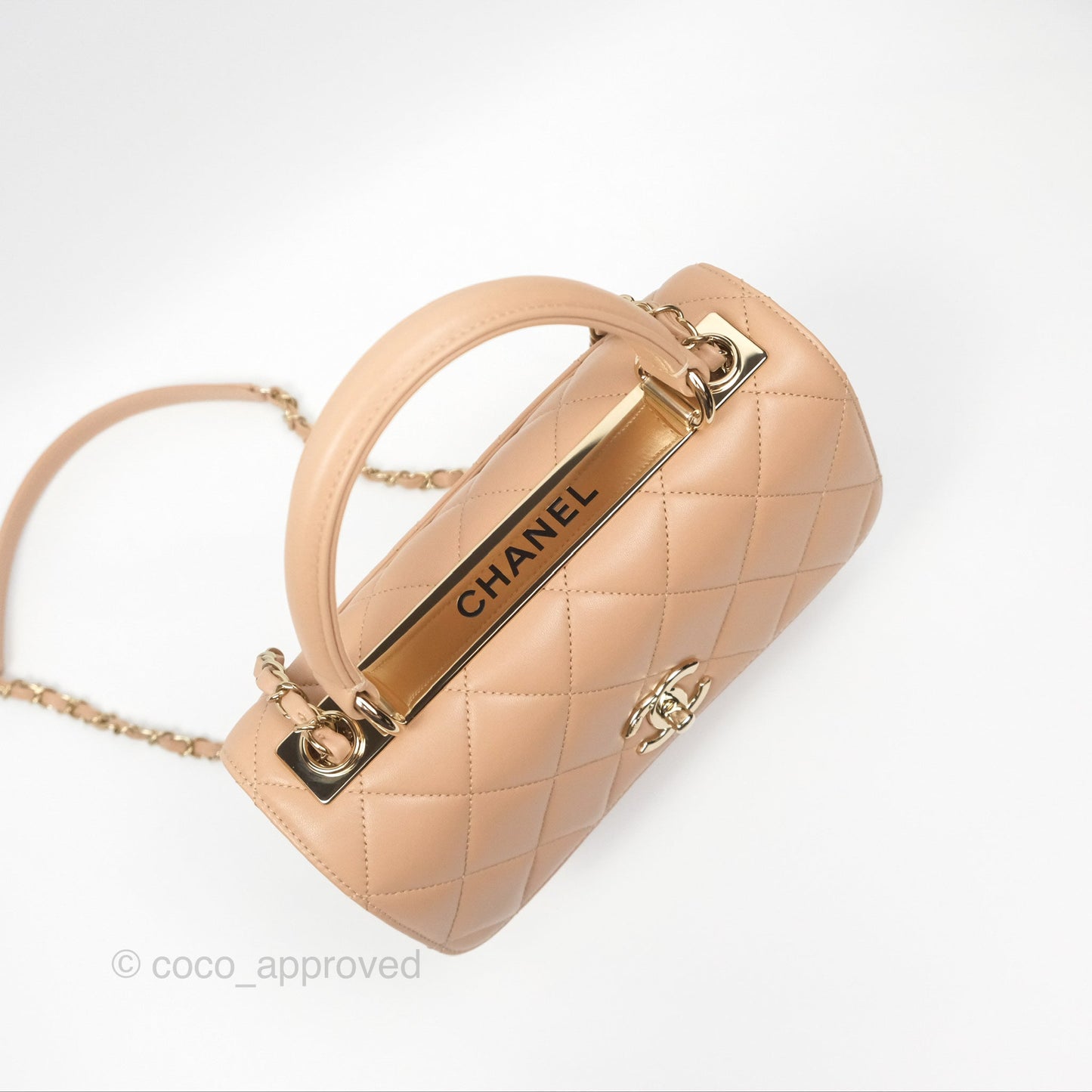 Chanel Trendy CC Small Beige Lambskin Gold Hardware 22S
