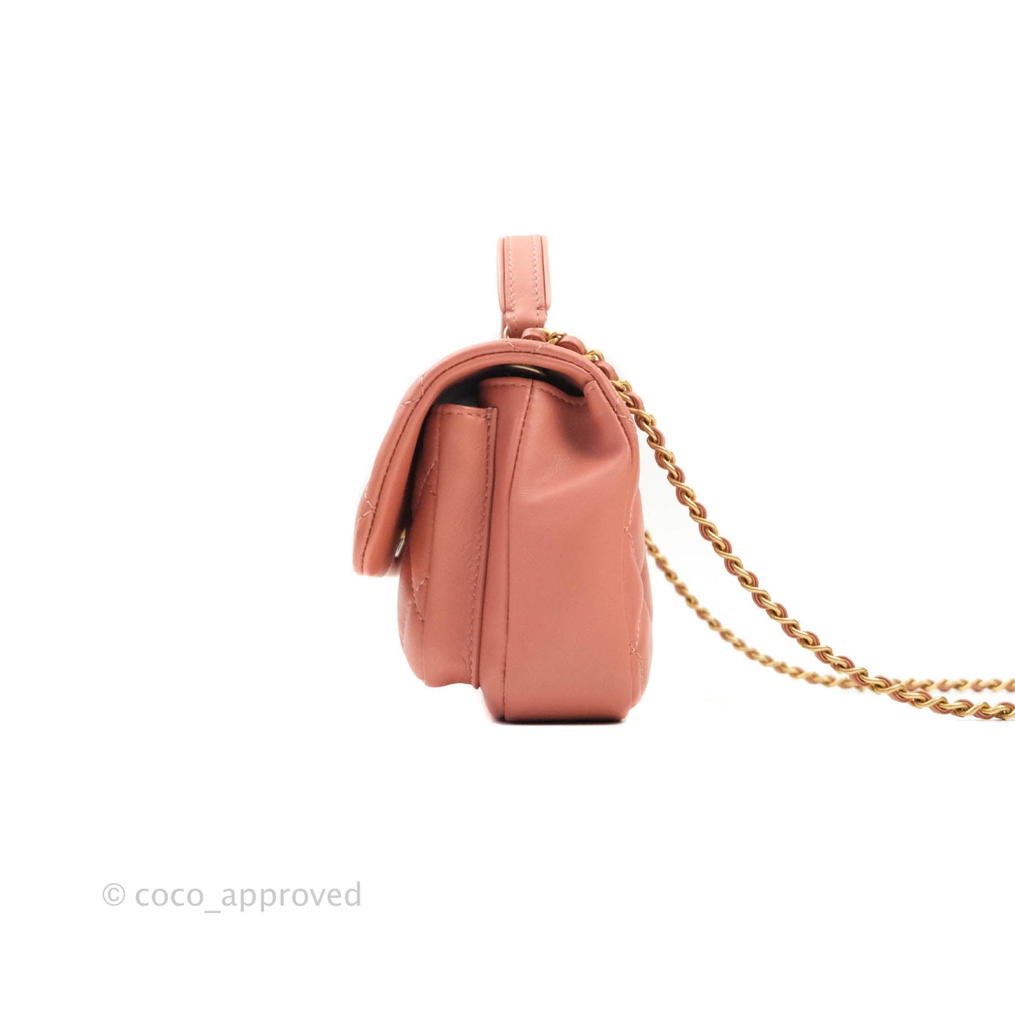 Chanel Day Trip Quilted Small Lambskin Pink Aged Gold Hardware