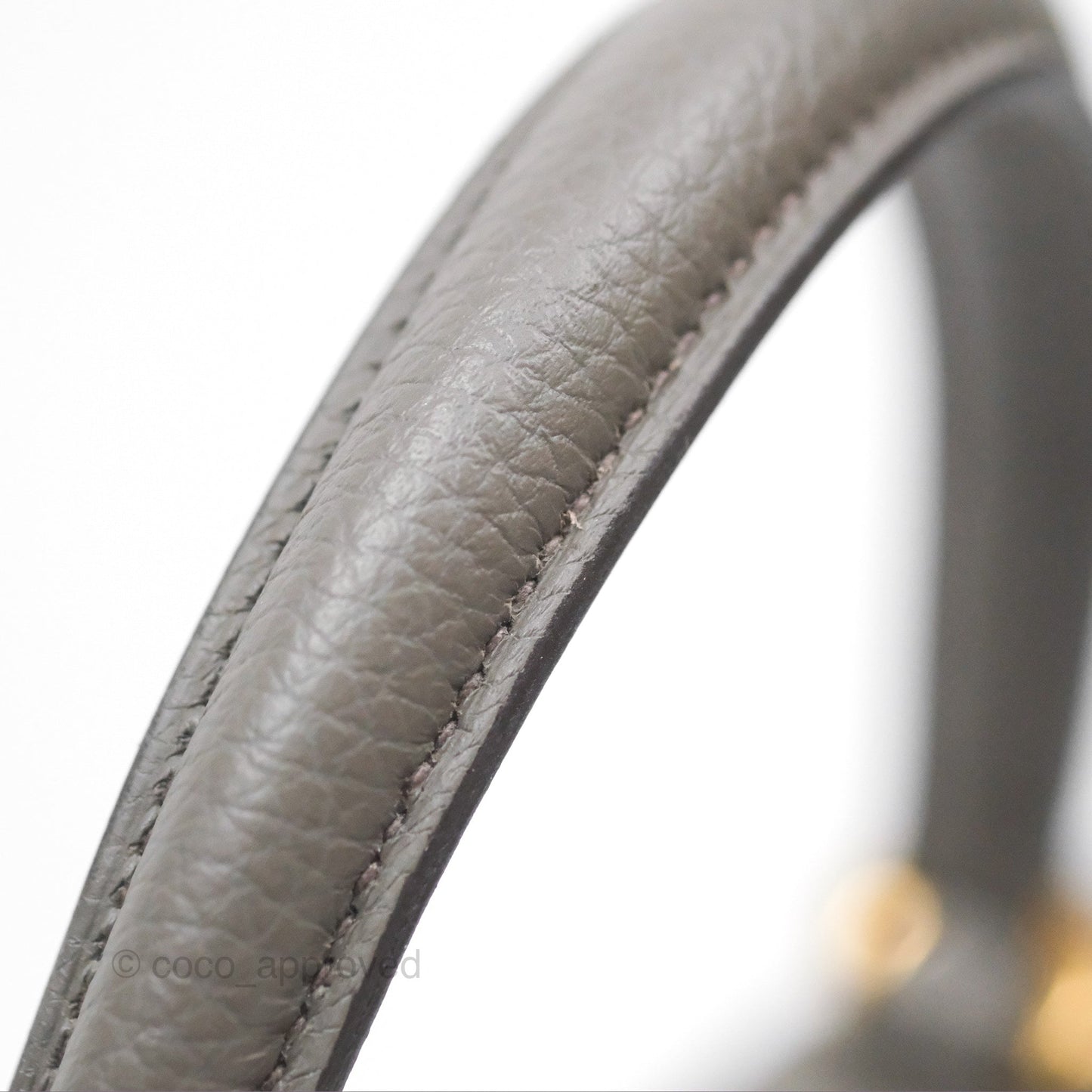 Hermès Kelly 25 Retourne Gris Etain 8F Togo Gold Hardware