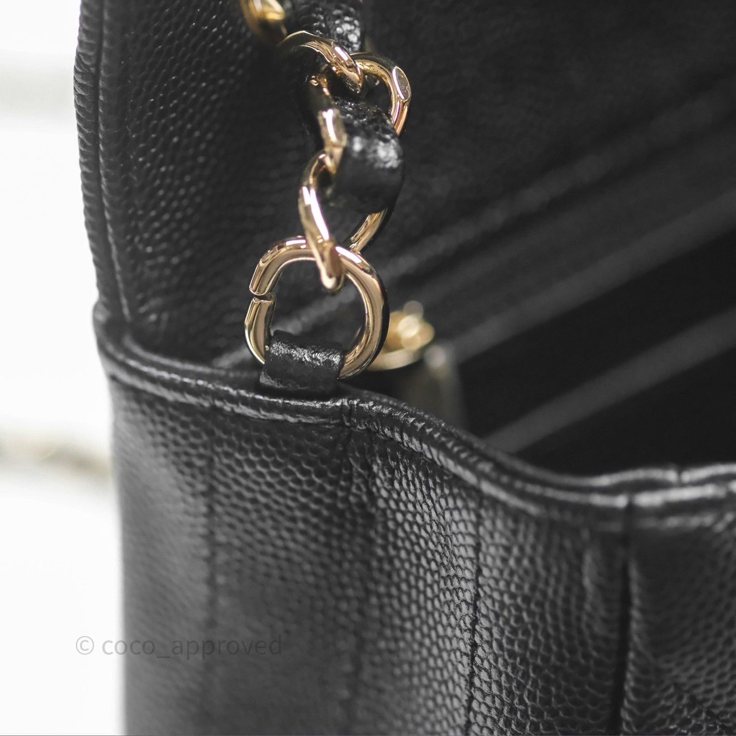 Chanel Mini Rectangular Chevron Black Caviar Gold Hardware