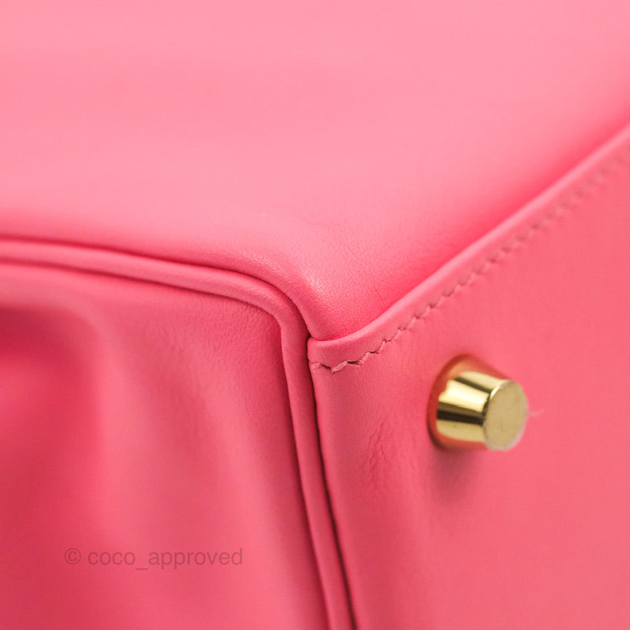 Hermès Retourne Kelly 25 Veau Swift Rose Azalee Gold Hardware