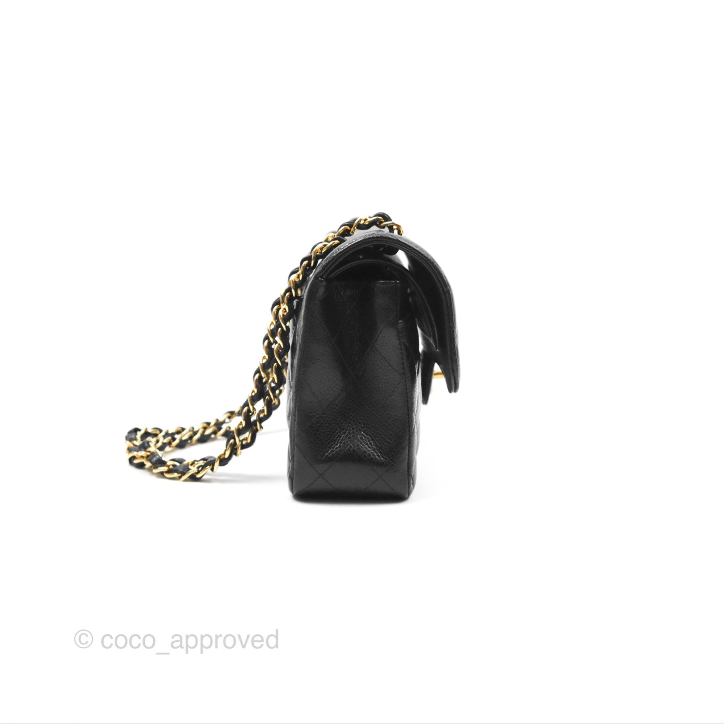 Chanel Small Classic Quilted Flap Black Caviar Gold Hardware