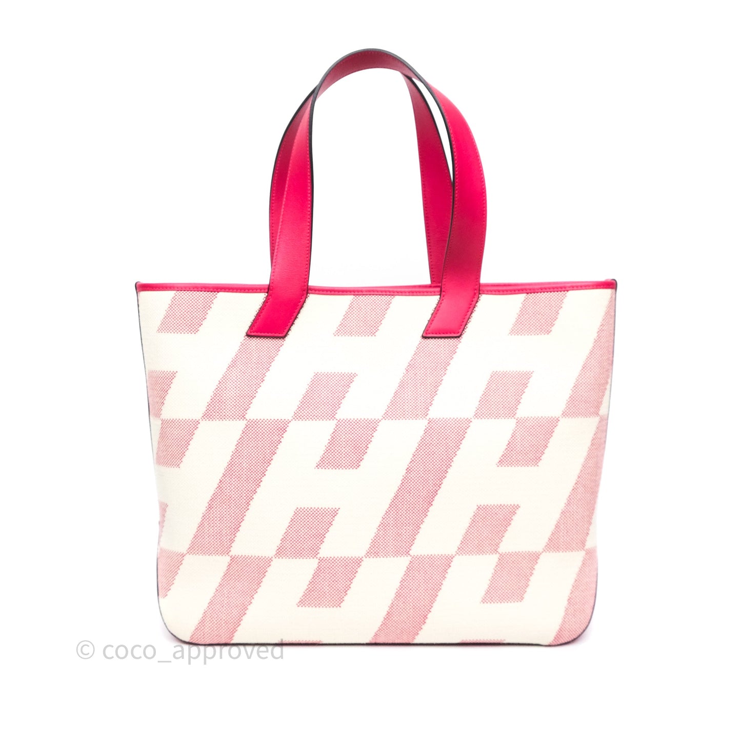 Hermès Cabas H en Biais 40 Bag Ecru / Framboise