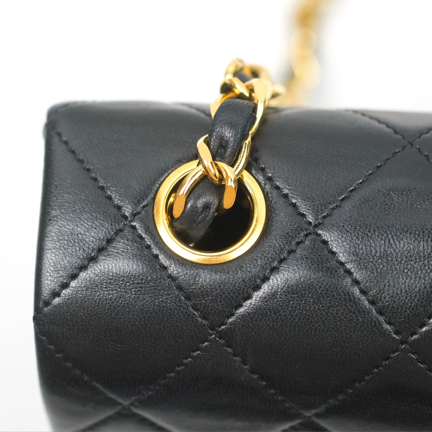Chanel Vintage Square Flap Bag Black Lambskin 24K Gold Hardware