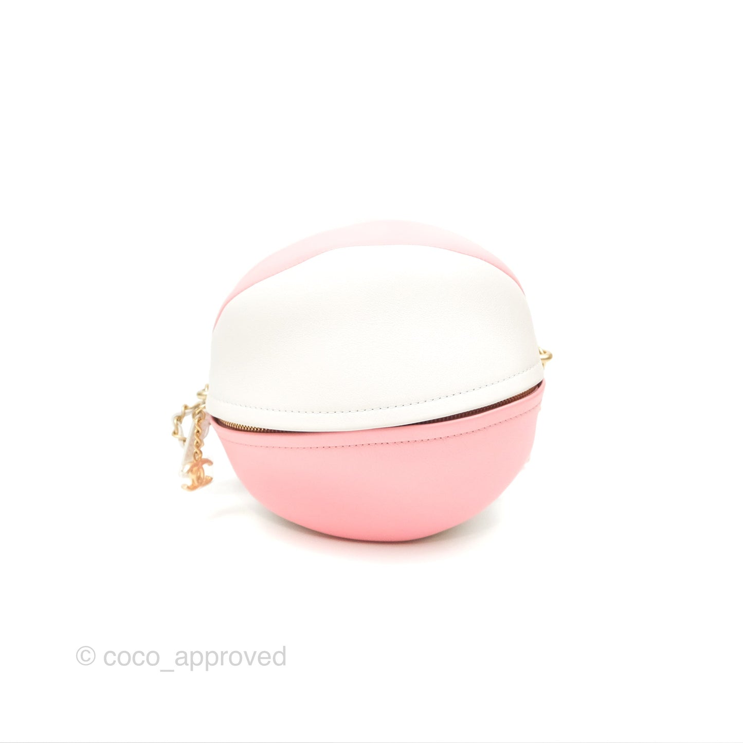 Chanel Coco Beach Ball Pink White Calfskin Gold Hardware