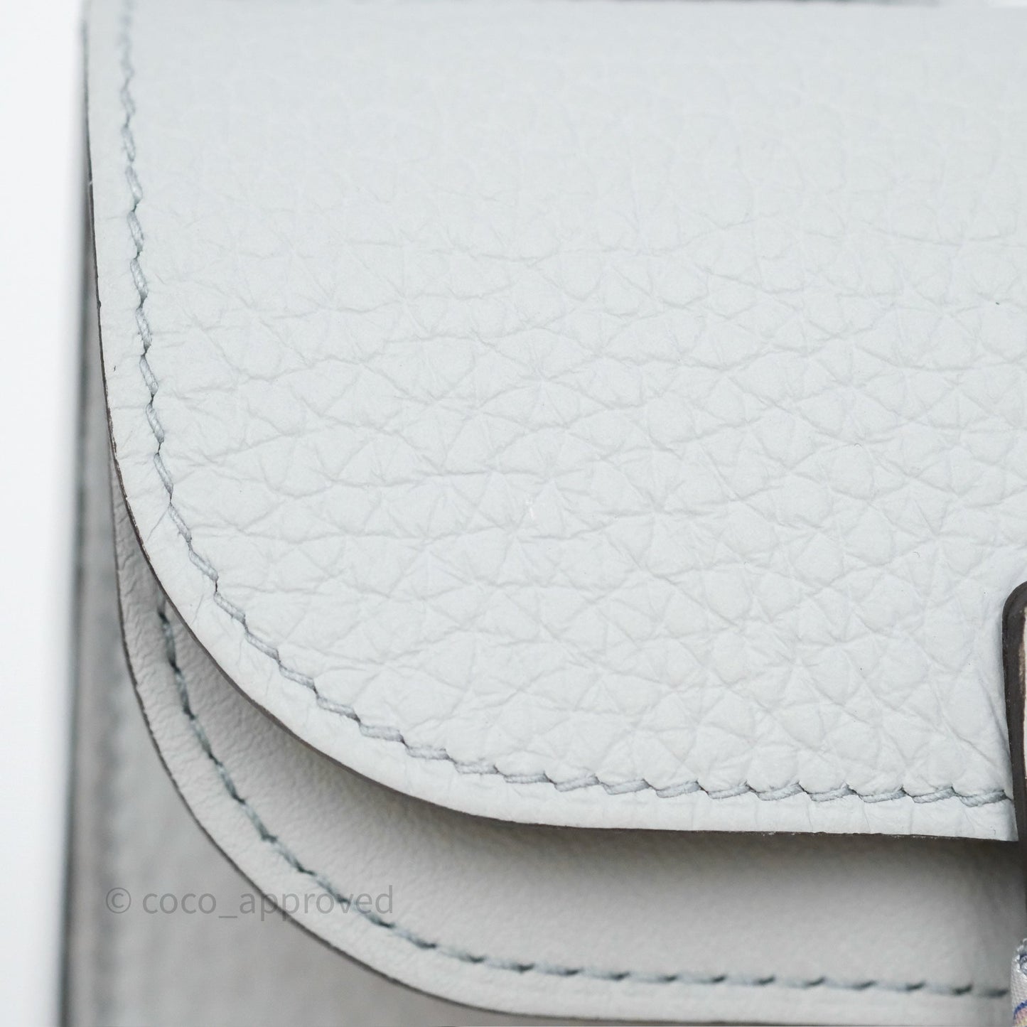 Hermès Halzan 25 Bleu Pale 08 Clemence Palladium Hardware
