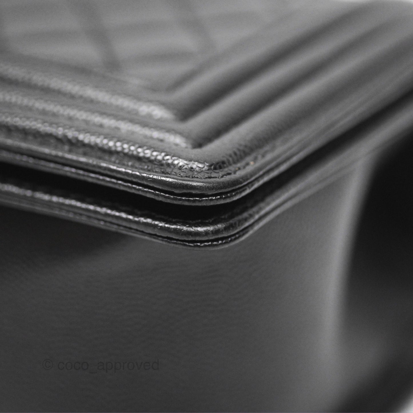 Chanel Medium Boy Quilted Black Caviar Ruthenium Hardware