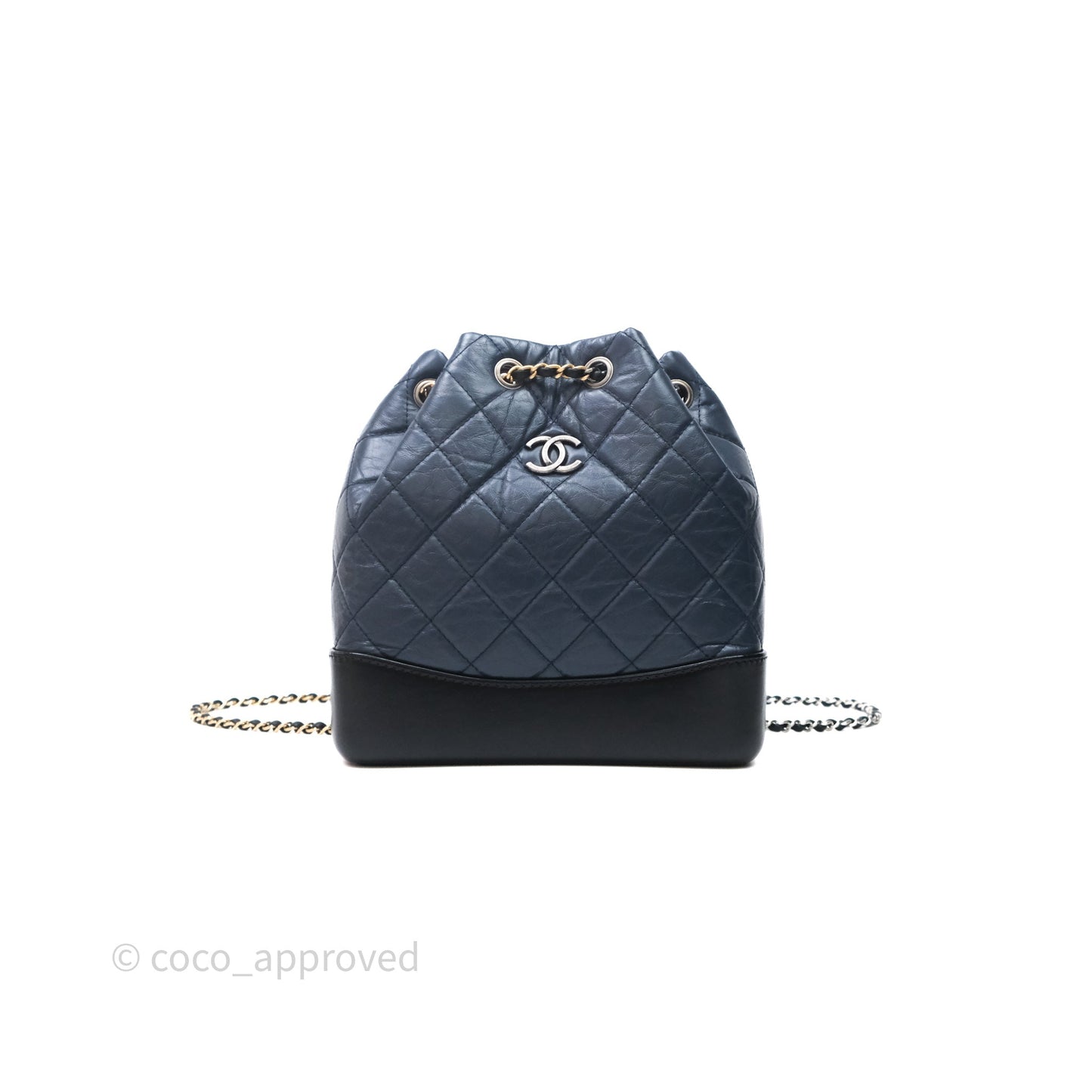 Chanel Gabrielle Backpack Blue Aged Calfskin Small