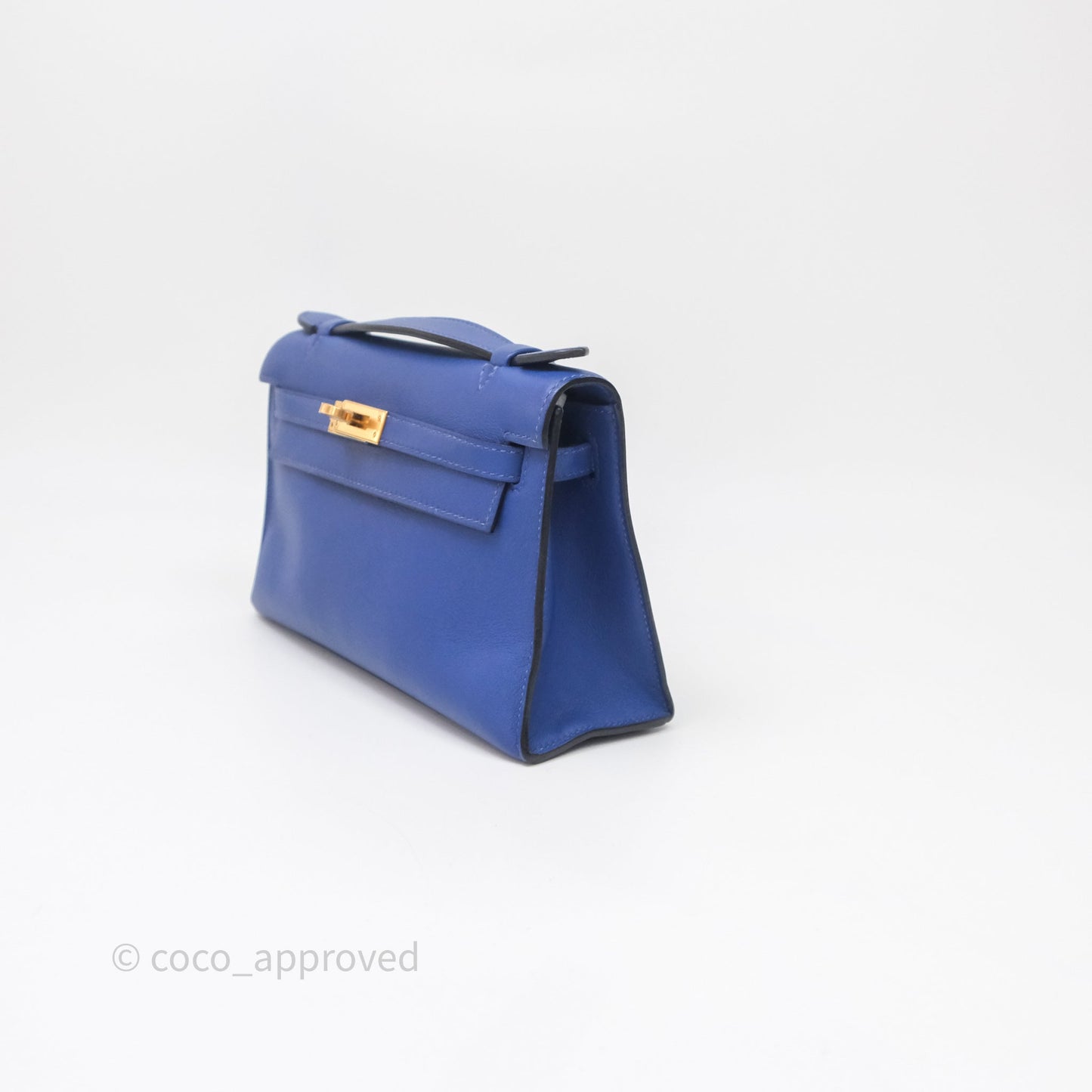 Hermès Kelly Pochette Clutch Electric Blue Swift Gold Hardware