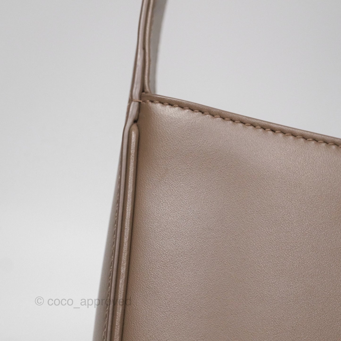 Saint Laurent Le 5 À 7 Taupe Calfskin Bronze Brass Hardware