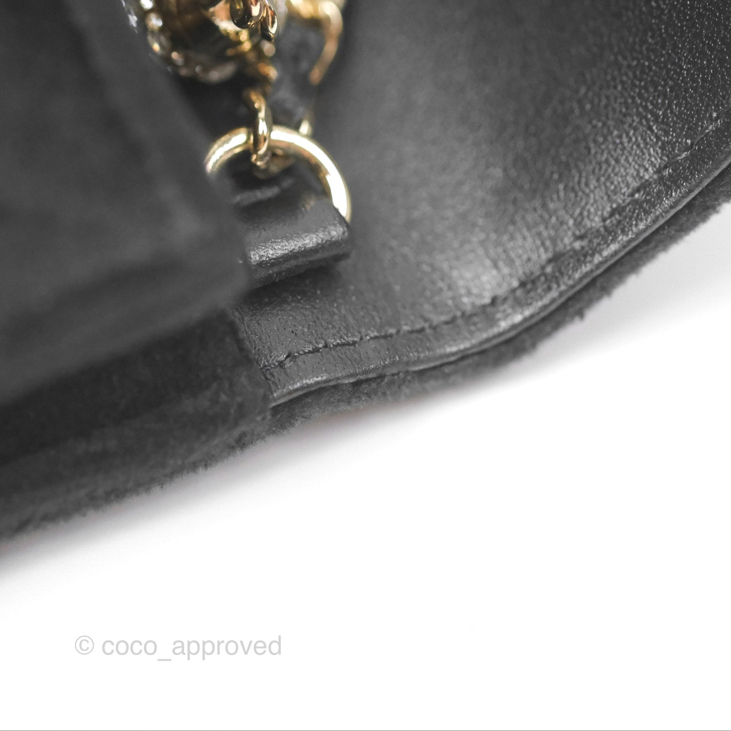 Chanel Crystals Pearl Crush Mini Belt Bag with Chain Black Velvet Gold Hardware