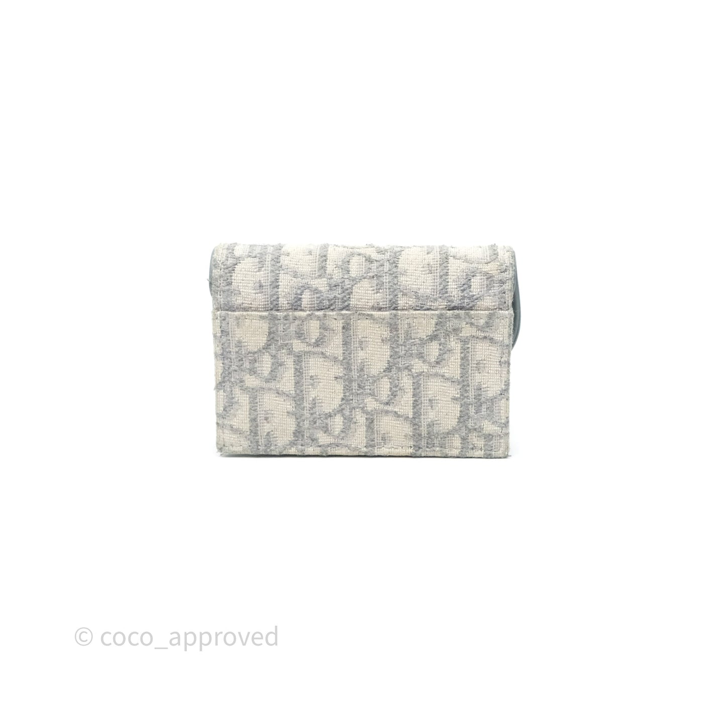Christian Dior Saddle Bloom Card Holder Gray Dior Oblique Jacquard