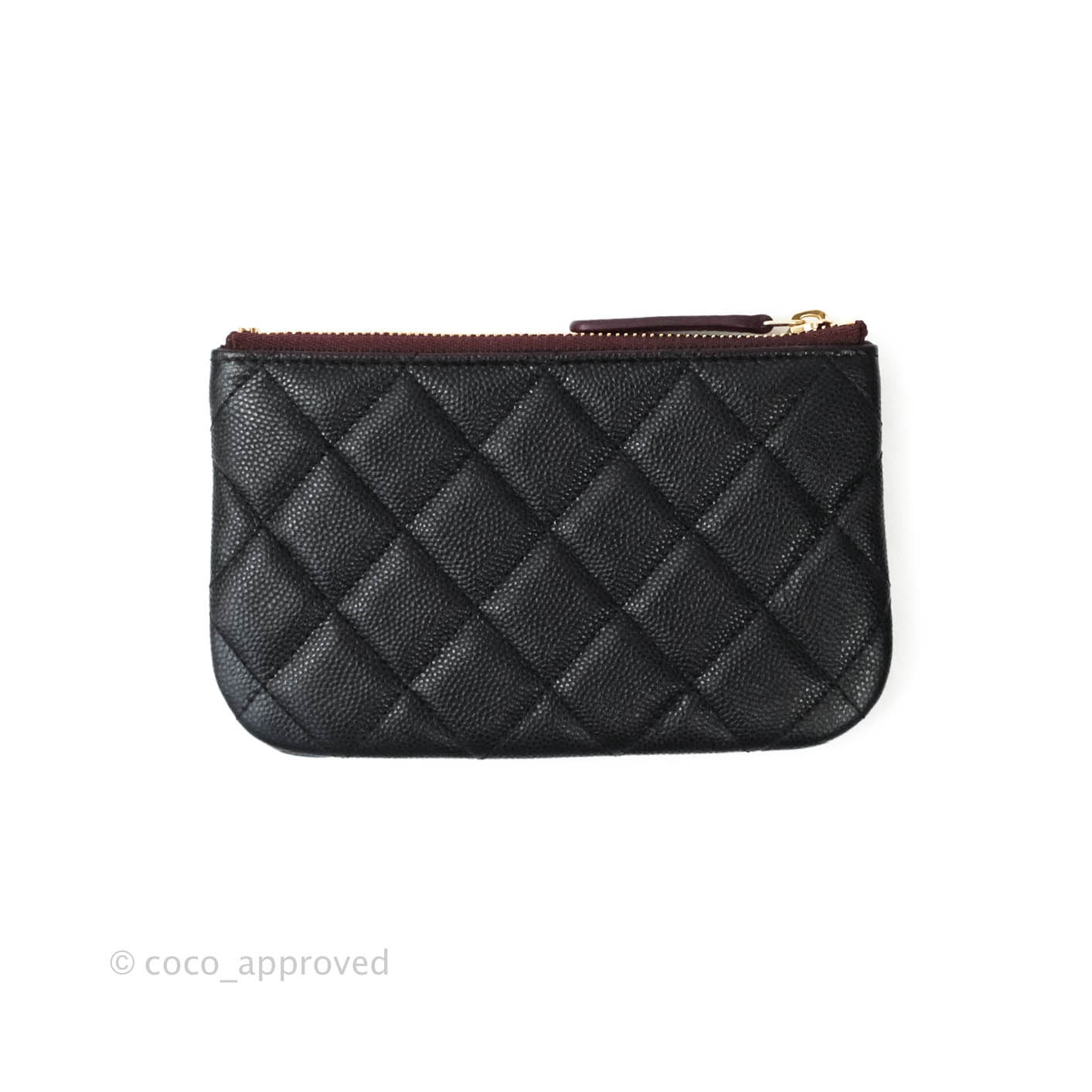 Chanel Quilted Mini O Case Black Caviar Gold Hardware