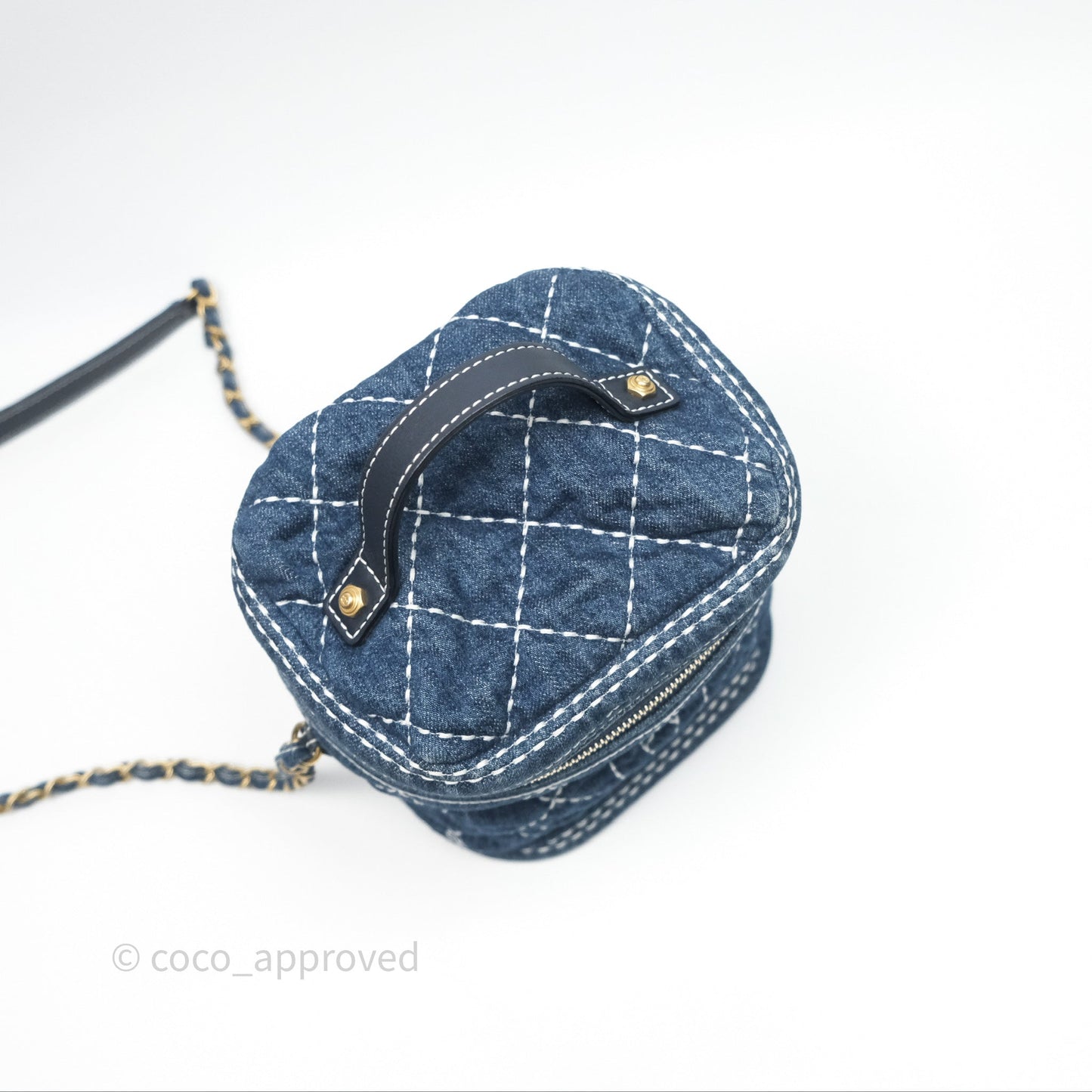 Chanel Quilted Trip Vanity Denim Aged Gold Hardware 20C