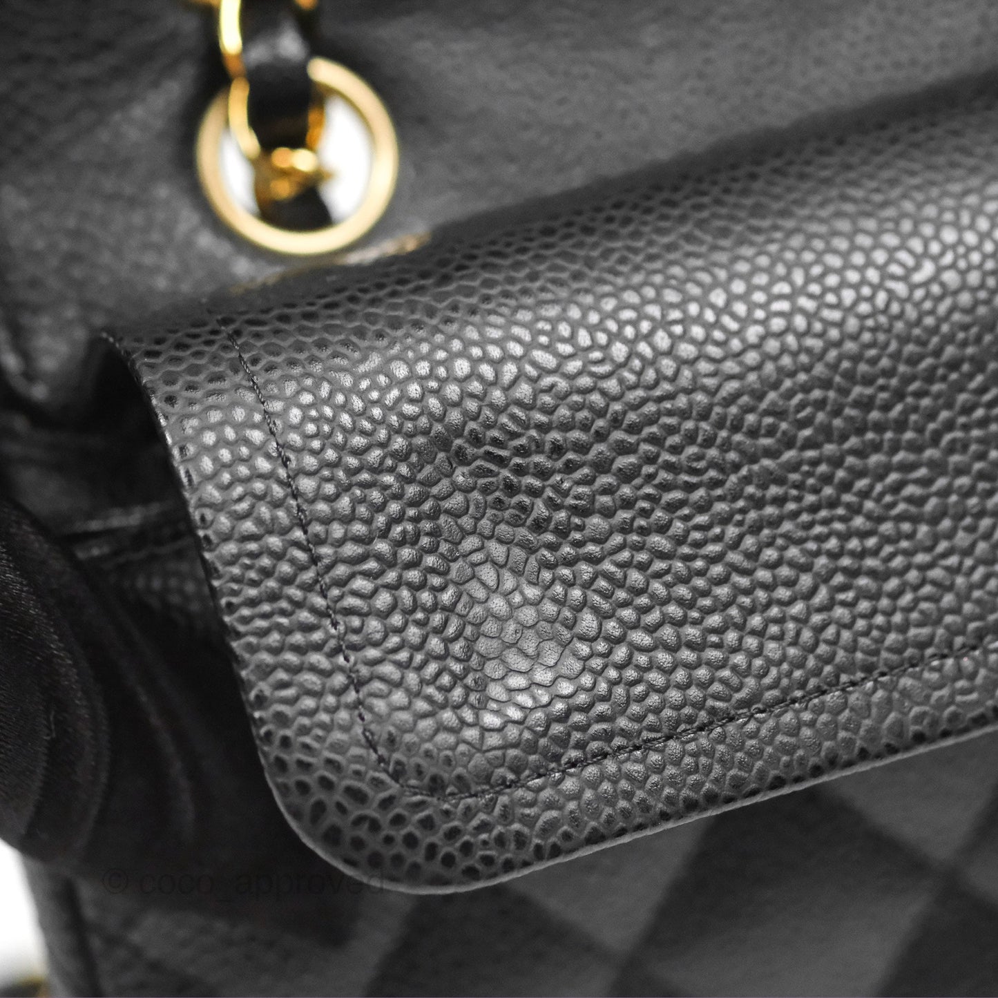 Chanel Small Quilted Classic Flap Black Caviar 24K Gold Hardware
