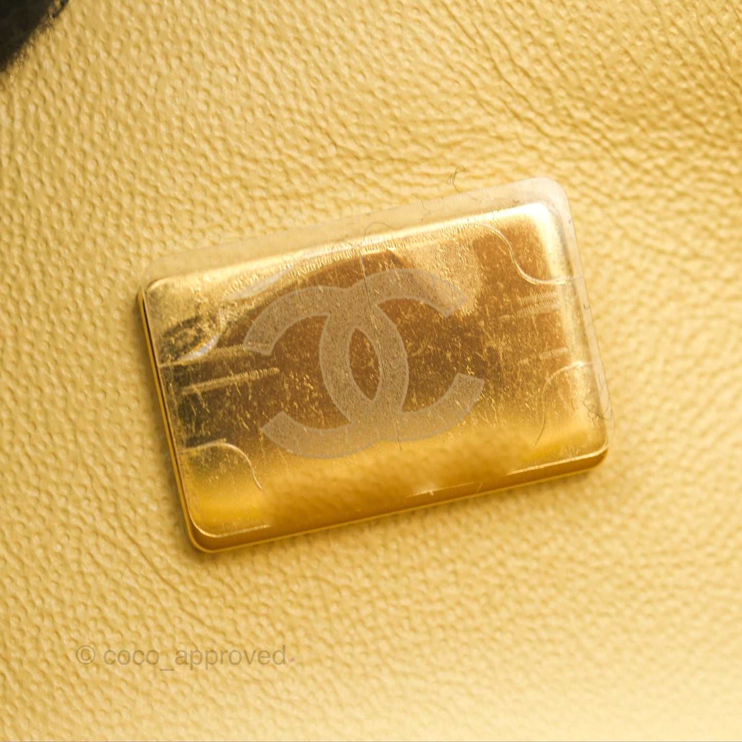 Chanel Quilted Mini Square Yellow Lambskin Gold Hardware