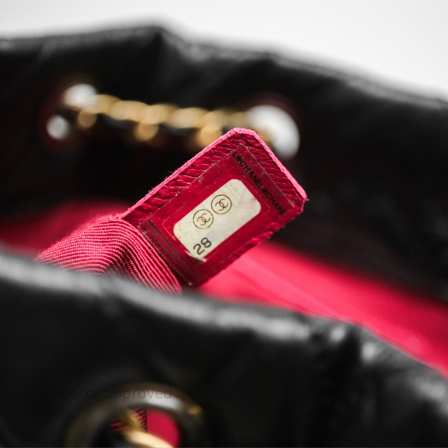 Chanel Small Chevron Gabrielle Backpack Black Aged Calfskin