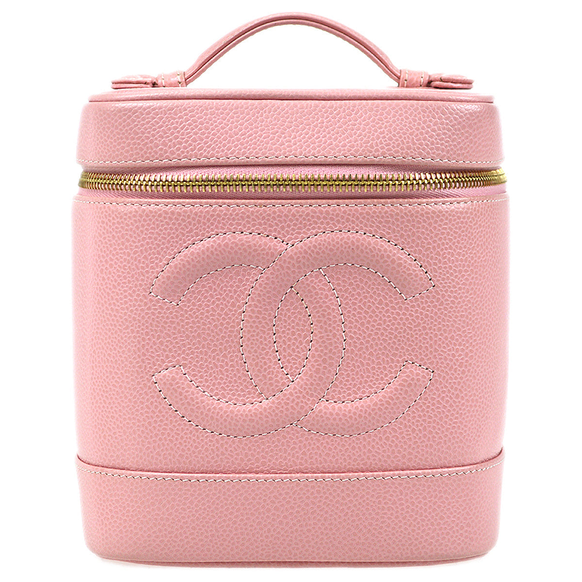 Luxury Chanel Pink Caviar Timeless Vanity Handbag