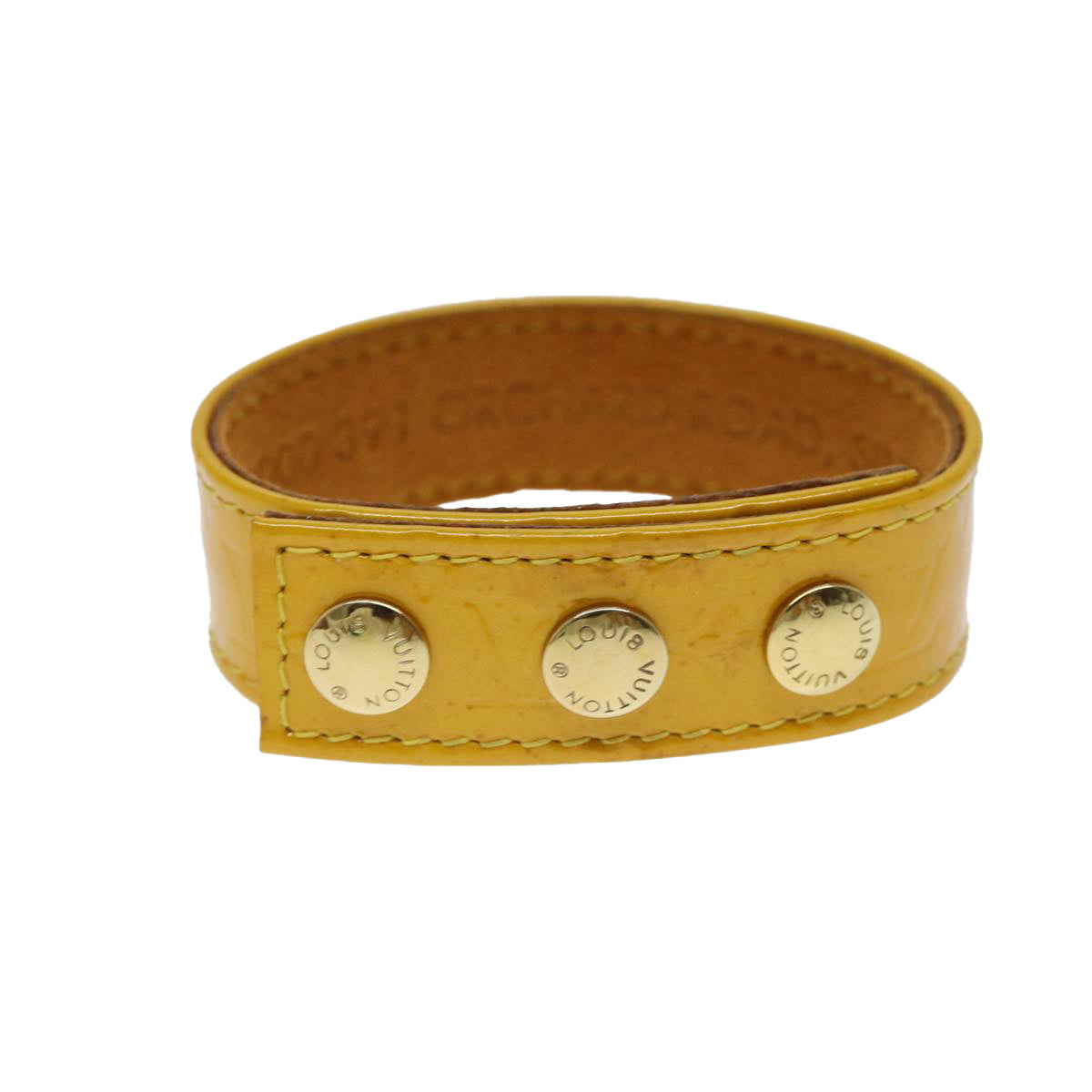 LOUIS VUITTON Monogram Vernis Bracelet 2003 Singapore Only Jaune LV 74007